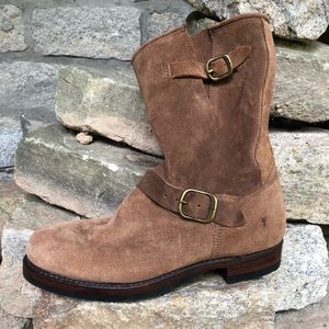 Suede Frye Harness Boots
